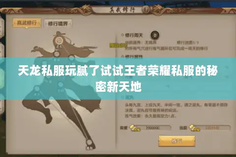 天龙私服玩腻了试试王者荣耀私服的秘密新天地