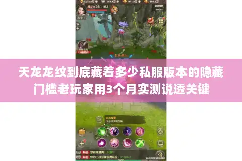 天龙龙纹到底藏着多少私服版本的隐藏门槛老玩家用3个月实测说透关键 天龙龙纹到底藏着多少私服版本的隐藏门槛老玩家用3个月实测说透关键