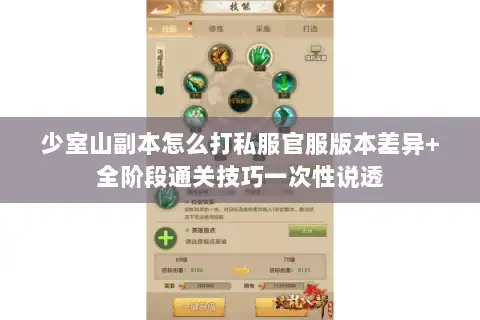 少室山副本怎么打私服官服版本差异+全阶段通关技巧一次性说透