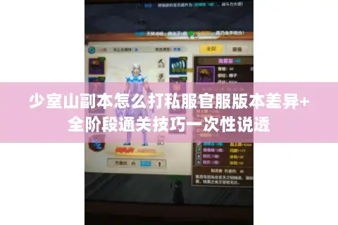 少室山副本怎么打私服官服版本差异+全阶段通关技巧一次性说透