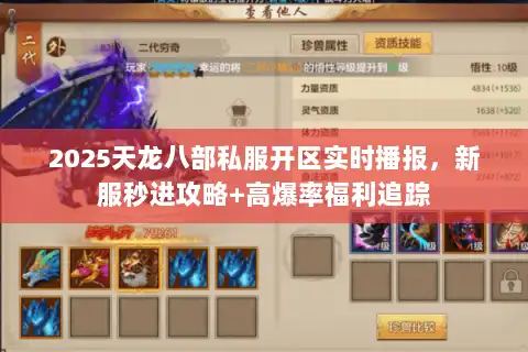2025天龙八部私服开区实时播报，新服秒进攻略+高爆率福利追踪