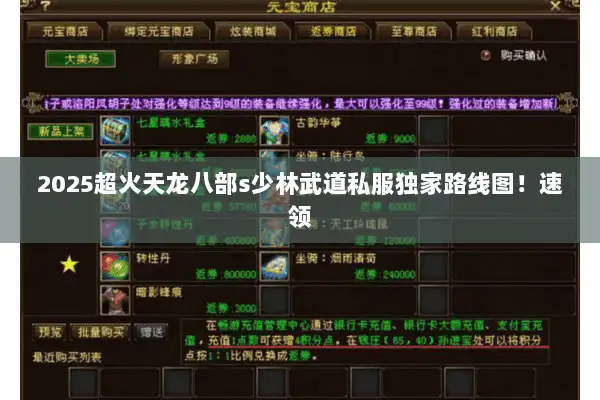 2025超火天龙八部s少林武道私服独家路线图！速领