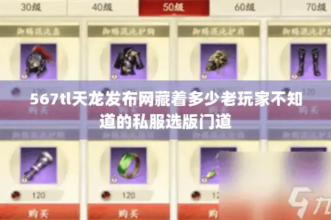 567tl天龙发布网藏着多少老玩家不知道的私服选版门道