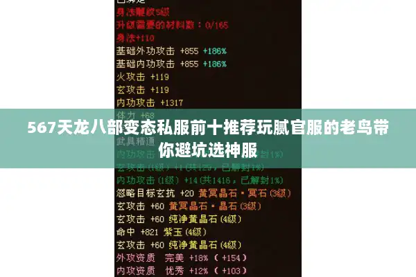 567天龙八部变态私服前十推荐玩腻官服的老鸟带你避坑选神服 567天龙八部变态私服前十推荐玩腻官服的老鸟带你避坑选神服