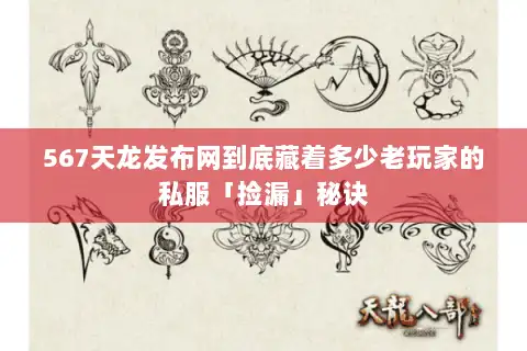 567天龙发布网到底藏着多少老玩家的私服「捡漏」秘诀