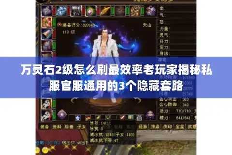 万灵石2级怎么刷最效率老玩家揭秘私服官服通用的3个隐藏套路