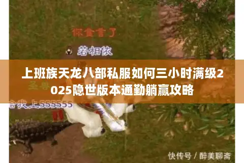 上班族天龙八部私服如何三小时满级2025隐世版本通勤躺赢攻略