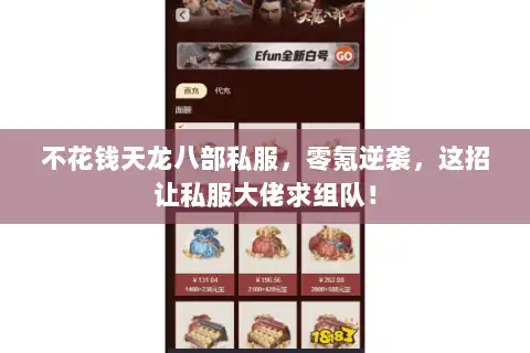不花钱天龙八部私服,零氪逆袭,这招让私服大佬求组队! 不花钱天龙八部私服,零氪逆袭,这招让私服大佬求组队!