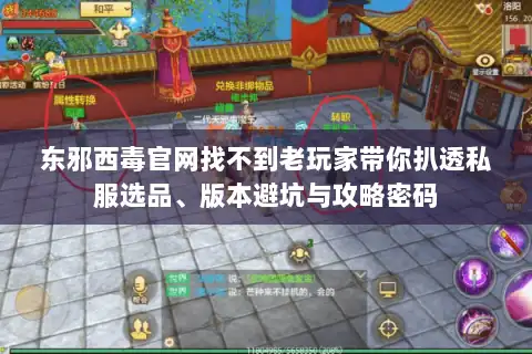 东邪西毒官网找不到老玩家带你扒透私服选品、版本避坑与攻略密码 东邪西毒官网找不到老玩家带你扒透私服选品、版本避坑与攻略密码