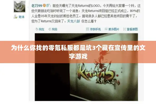为什么你找的零氪私服都是坑3个藏在宣传里的文字游戏