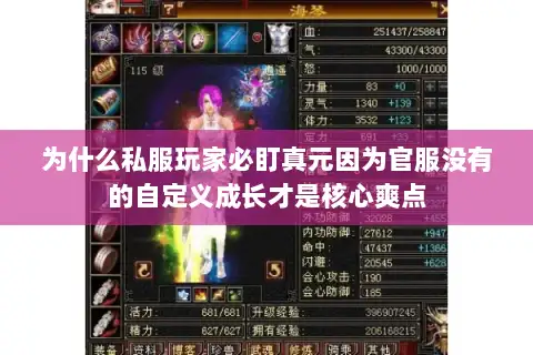 为什么私服玩家必盯真元因为官服没有的自定义成长才是核心爽点