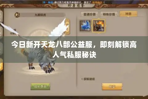 今日新开天龙八部公益服，即刻解锁高人气私服秘诀