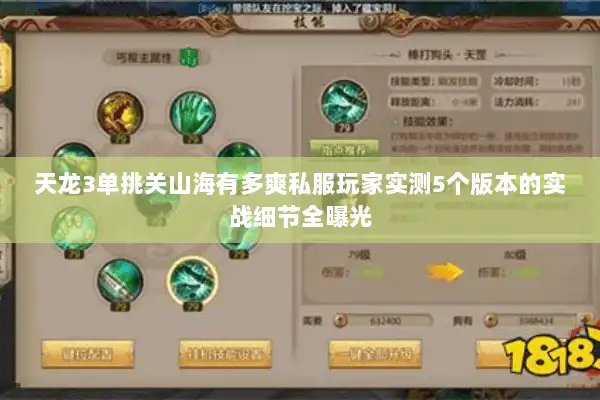 天龙3单挑关山海有多爽私服玩家实测5个版本的实战细节全曝光