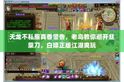 天龙不私服真香警告，老鸟教你避开韭菜刀，白嫖正版江湖爽玩