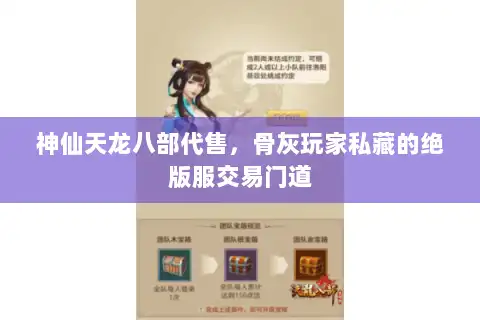神仙天龙八部代售，骨灰玩家私藏的绝版服交易门道