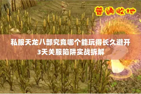 私服天龙八部究竟哪个能玩得长久避开3天关服陷阱实战拆解