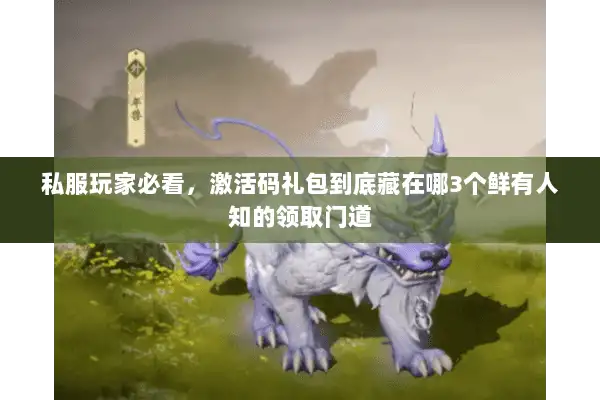 私服玩家必看，激活码礼包到底藏在哪3个鲜有人知的领取门道