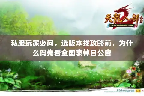 私服玩家必问,选版本找攻略前,为什么得先看全国哀悼日公告 私服玩家必问,选版本找攻略前,为什么得先看全国哀悼日公告