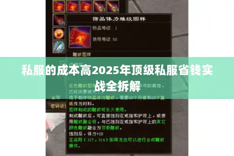 私服的成本高2025年顶级私服省钱实战全拆解 私服的成本高2025年顶级私服省钱实战全拆解