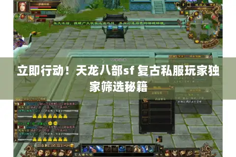立即行动！天龙八部sf 复古私服玩家独家筛选秘籍