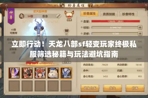 立即行动！天龙八部sf轻变玩家终极私服筛选秘籍与玩法避坑指南
