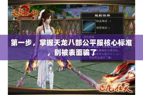 第一步，掌握天龙八部公平服核心标准，别被表面骗了