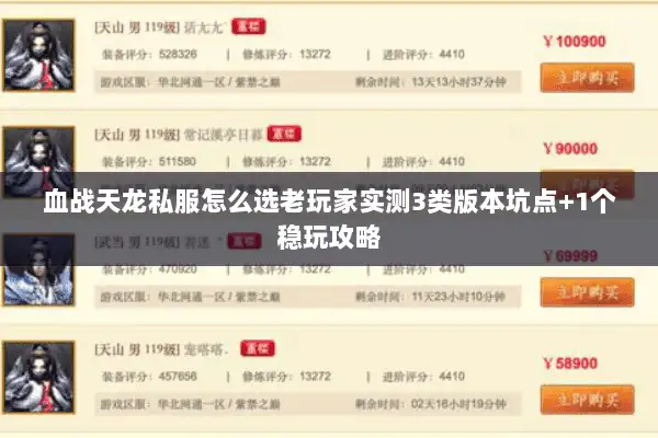 血战天龙私服怎么选老玩家实测3类版本坑点+1个稳玩攻略
