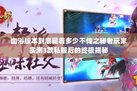 血浴版本到底藏着多少不传之秘老玩家实测3款私服后的终极揭秘 血浴版本到底藏着多少不传之秘老玩家实测3款私服后的终极揭秘