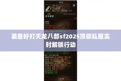 装备好打天龙八部sf2025顶级私服实时解锁行动