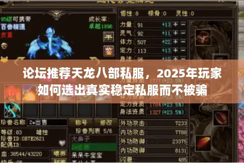 论坛推荐天龙八部私服,2025年玩家如何选出真实稳定私服而不被骗 论坛推荐天龙八部私服,2025年玩家如何选出真实稳定私服而不被骗