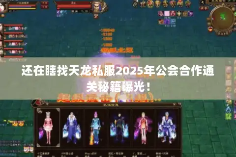 还在瞎找天龙私服2025年公会合作通关秘籍曝光！