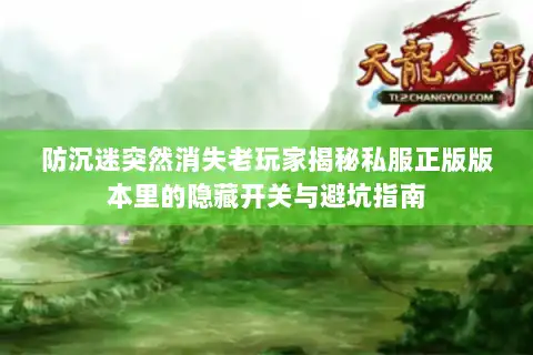 防沉迷突然消失老玩家揭秘私服正版版本里的隐藏开关与避坑指南 防沉迷突然消失老玩家揭秘私服正版版本里的隐藏开关与避坑指南