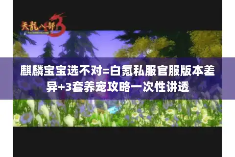 麒麟宝宝选不对=白氪私服官服版本差异+3套养宠攻略一次性讲透