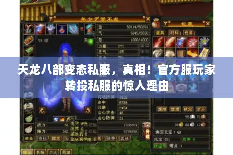 天龙八部变态私服，真相！官方服玩家转投私服的惊人理由