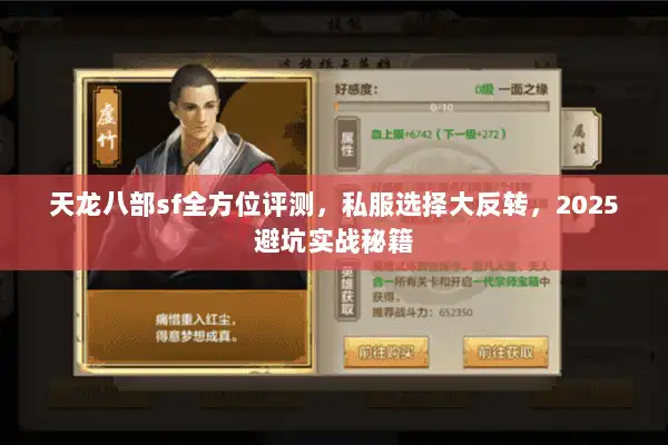 天龙八部sf全方位评测，私服选择大反转，2025避坑实战秘籍