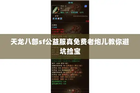天龙八部sf公益服真免费老炮儿教你避坑捡宝 天龙八部sf公益服真免费老炮儿教你避坑捡宝