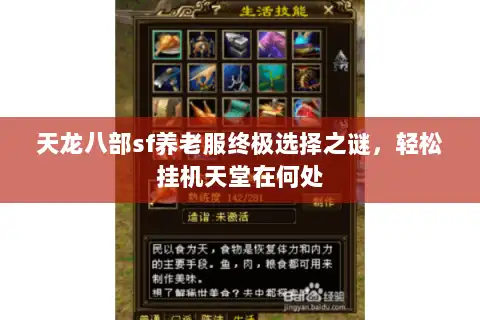 天龙八部sf养老服终极选择之谜，轻松挂机天堂在何处