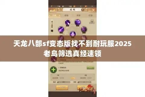 天龙八部sf变态版找不到耐玩服2025老鸟筛选真经速领