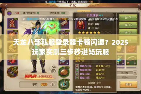 天龙八部私服登录器卡顿闪退？2025玩家实测三步秒进畅玩服