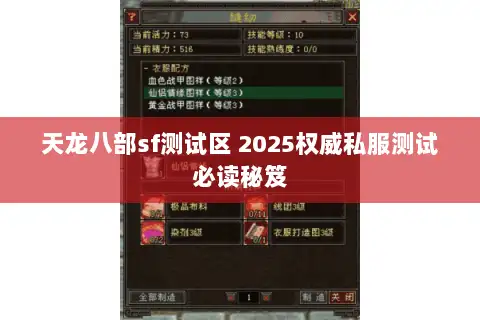 天龙八部sf测试区 2025权威私服测试必读秘笈 天龙八部sf测试区 2025权威私服测试必读秘笈
