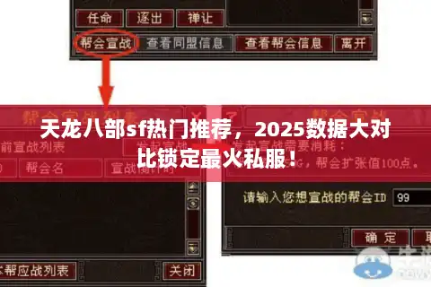 天龙八部sf热门推荐，2025数据大对比锁定最火私服！