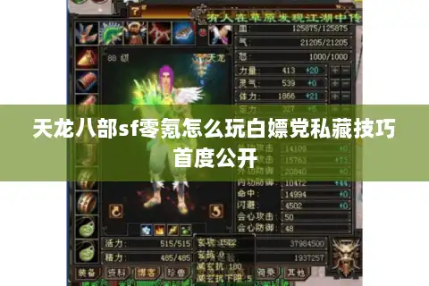 天龙八部sf零氪怎么玩白嫖党私藏技巧首度公开 天龙八部sf零氪怎么玩白嫖党私藏技巧首度公开