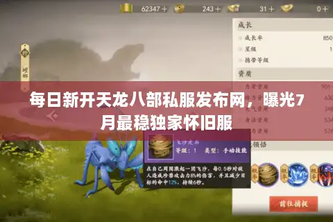 每日新开天龙八部私服发布网，曝光7月最稳独家怀旧服