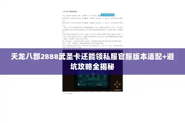 天龙八部2888武圣卡还能领私服官服版本适配+避坑攻略全揭秘