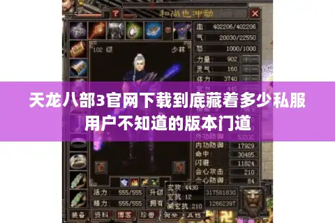 天龙八部3官网下载到底藏着多少私服用户不知道的版本门道 天龙八部3官网下载到底藏着多少私服用户不知道的版本门道