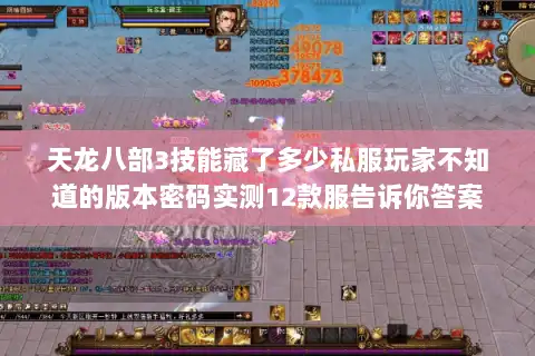 天龙八部3技能藏了多少私服玩家不知道的版本密码实测12款服告诉你答案