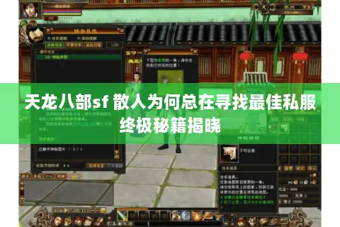 天龙八部sf 散人为何总在寻找最佳私服终极秘籍揭晓
