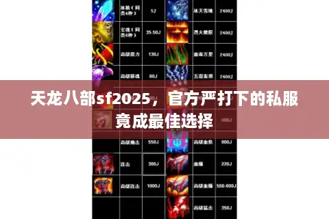 天龙八部sf2025,官方严打下的私服竟成最佳选择 天龙八部sf2025,官方严打下的私服竟成最佳选择