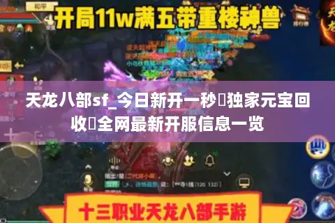 天龙八部sf_今日新开一秒▷独家元宝回收◁全网最新开服信息一览