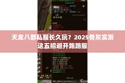 天龙八部私服长久玩？2025骨灰实测这五招避开跑路服